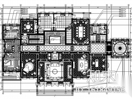 [上海]花园小区双层欧式别墅装修图（含效果）cad施工图下载【ID:161849156】