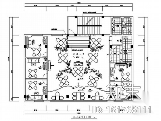 中式风格休闲茶楼室内施工图cad施工图下载【ID:161768111】