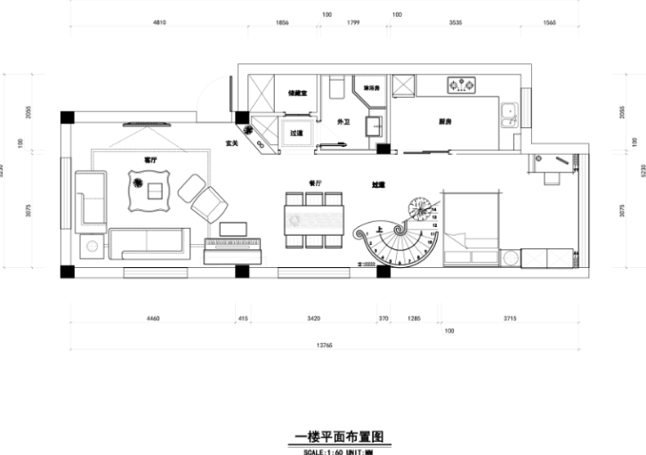 虹桥花园别墅室内装修设计施工图及效果图cad施工图下载【ID:161787153】