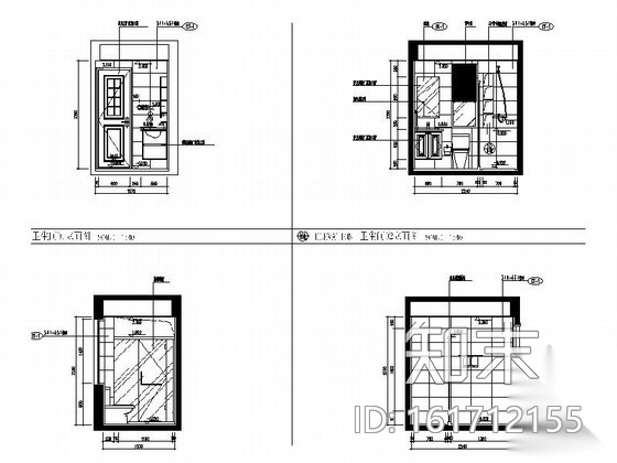 现代简单一居室A-1户型装修图cad施工图下载【ID:161712155】