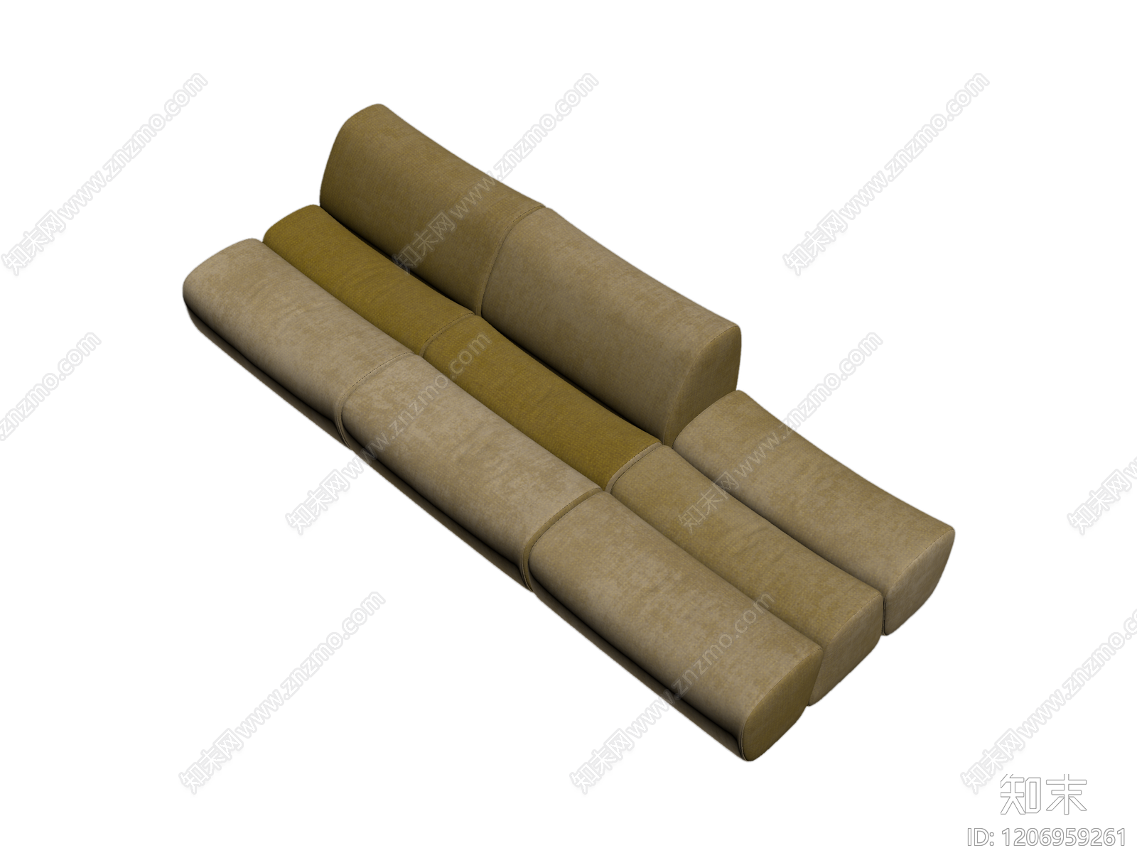 模块化布艺沙发组件3D模型下载【ID:1206959261】