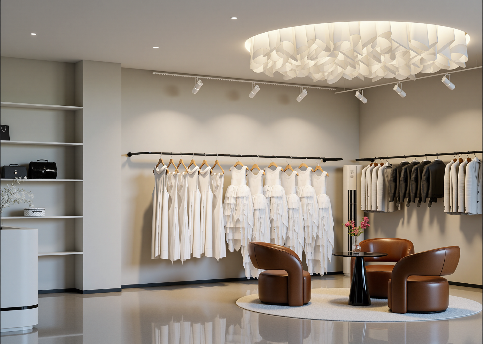 工业服装展厅3D模型下载【ID:1215113987】