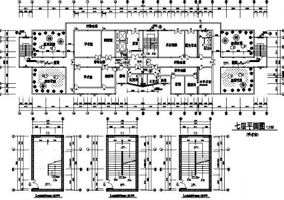 某六层医院建筑施工图cad施工图下载【ID:151592194】