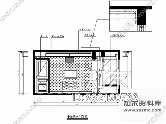 图块/节点温州某简约四居室儿童房立面图施工图下载【ID:832190733】