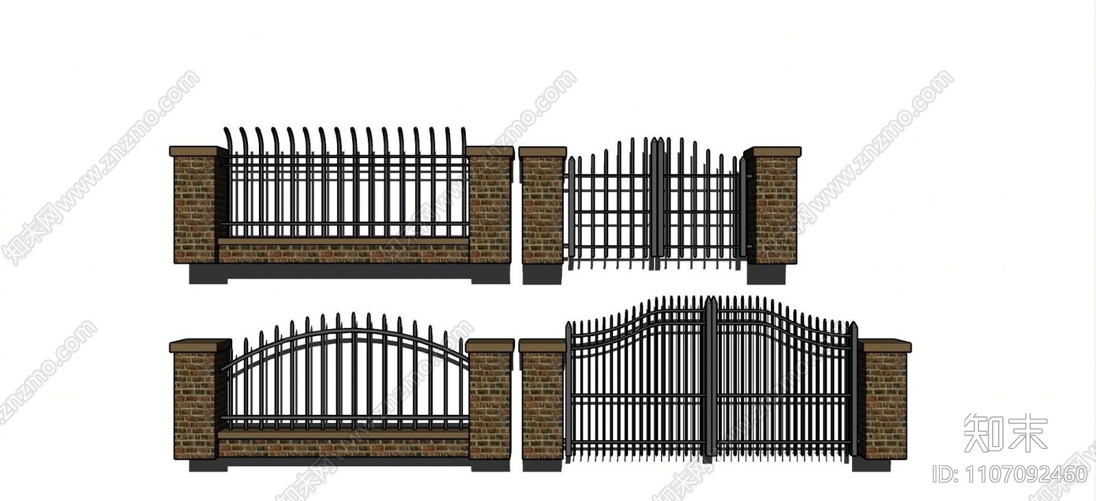 欧式各式铁门SU模型下载【ID:1107092460】