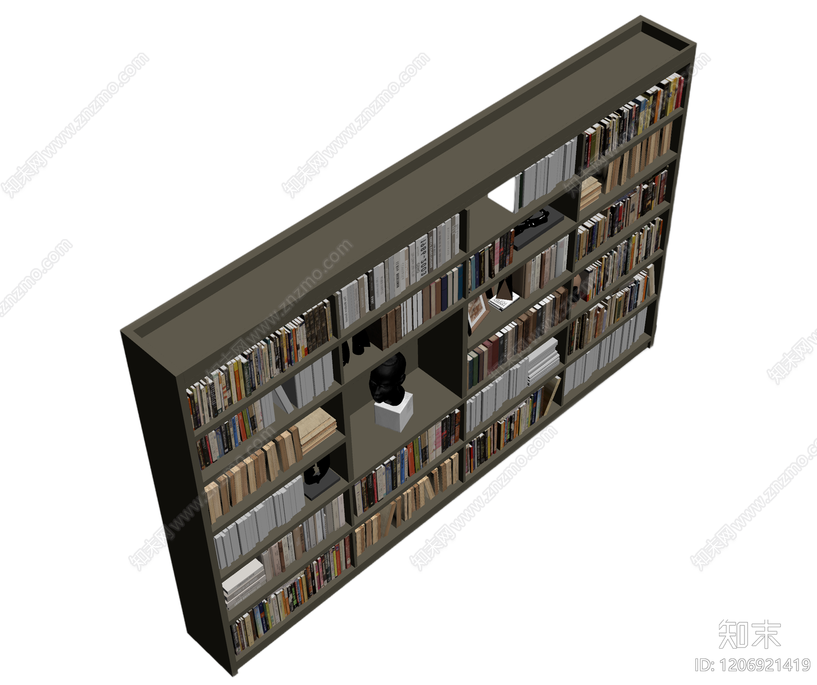 书架组合装饰组件3D模型下载【ID:1206921419】