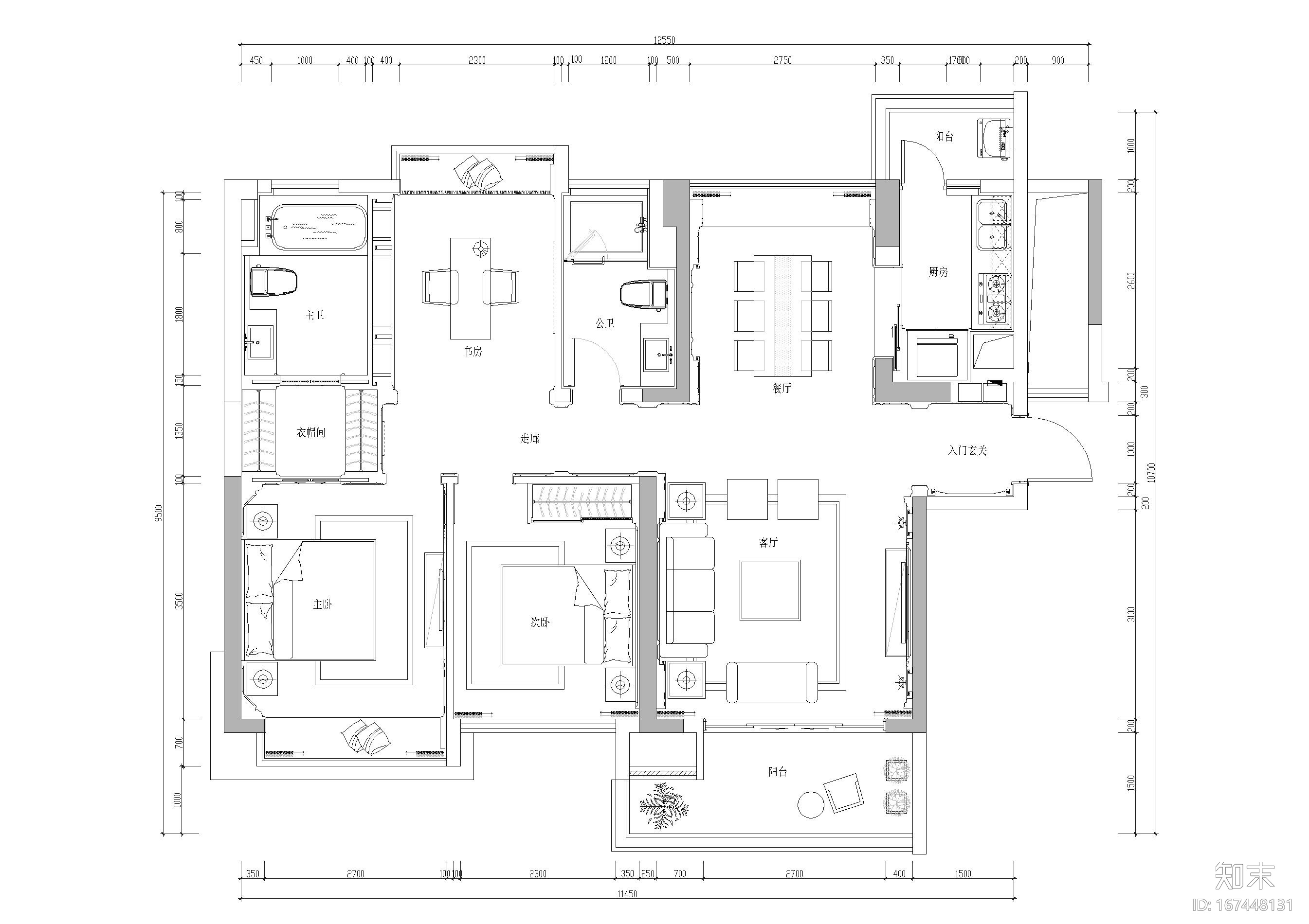 [深圳]东部现代城花园样板房施工图+3D文件施工图下载【ID:167448131】