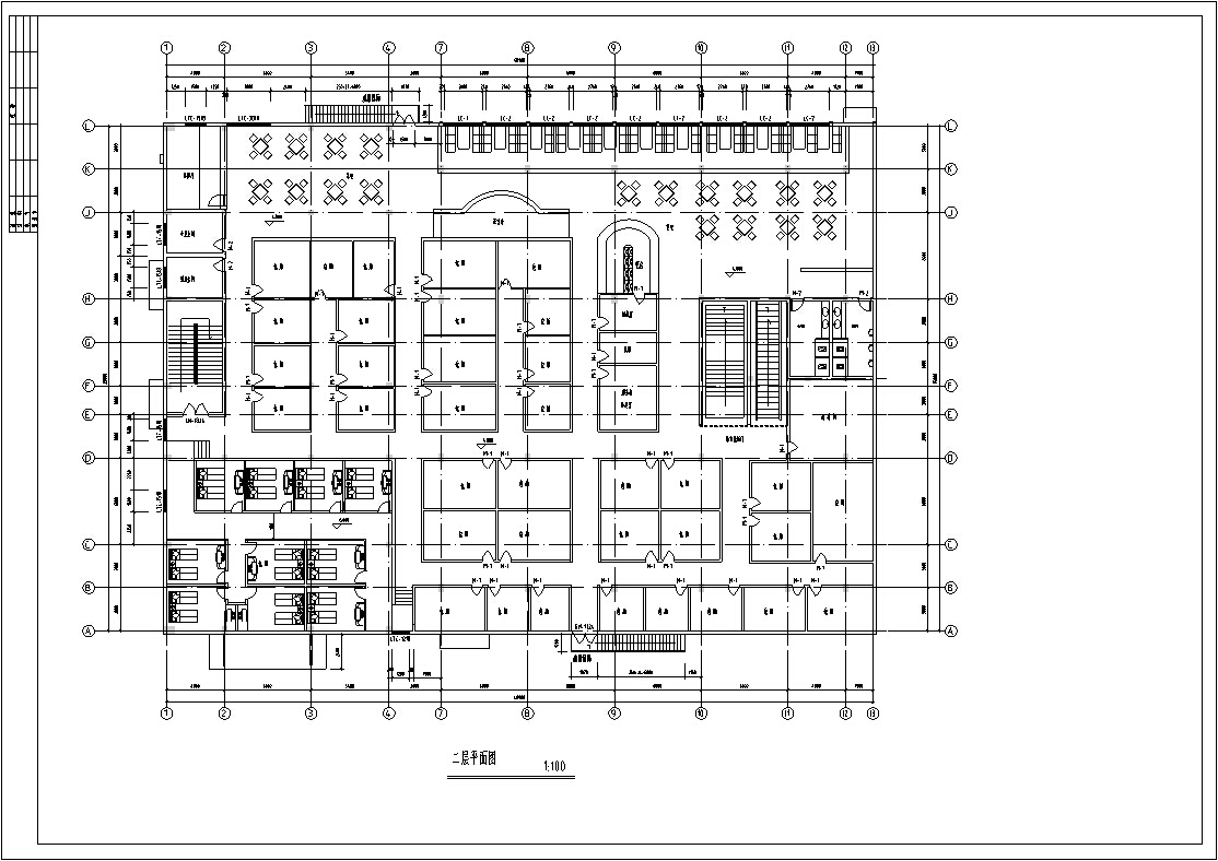 多层文体休闲中心建筑设计CADcad施工图下载【ID:166335129】