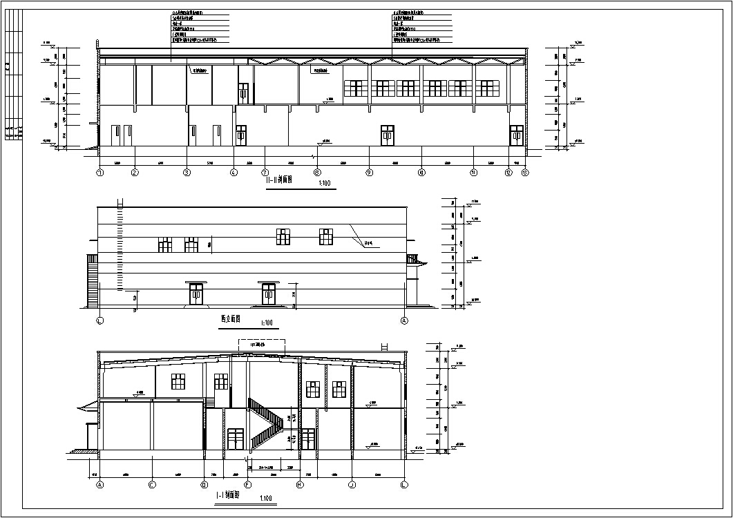 多层文体休闲中心建筑设计CADcad施工图下载【ID:166335129】