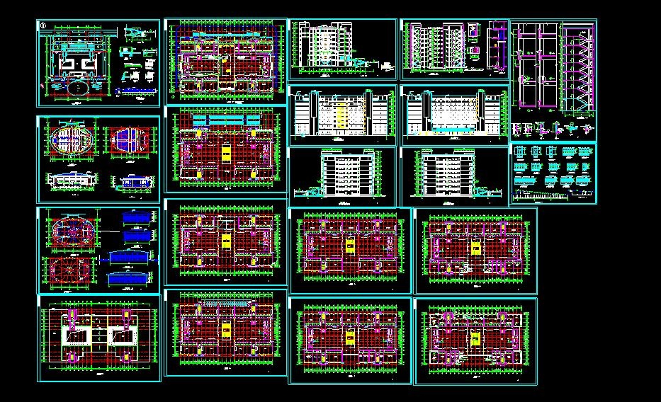大学综合楼全套完整施工图cad施工图下载【ID:167361172】
