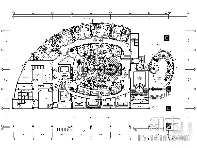 某大型奢华高档会所室内装修施工图cad施工图下载【ID:161832158】