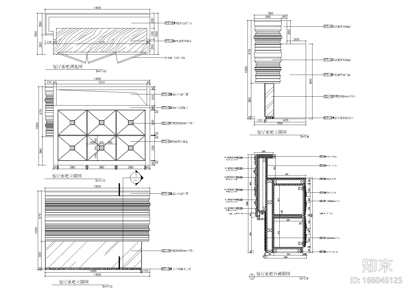 室内餐厅设计节点大样详图施工图下载