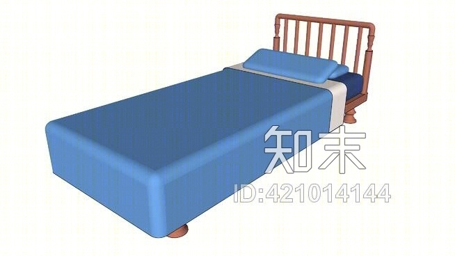 单人床SU模型下载【ID:421014144】
