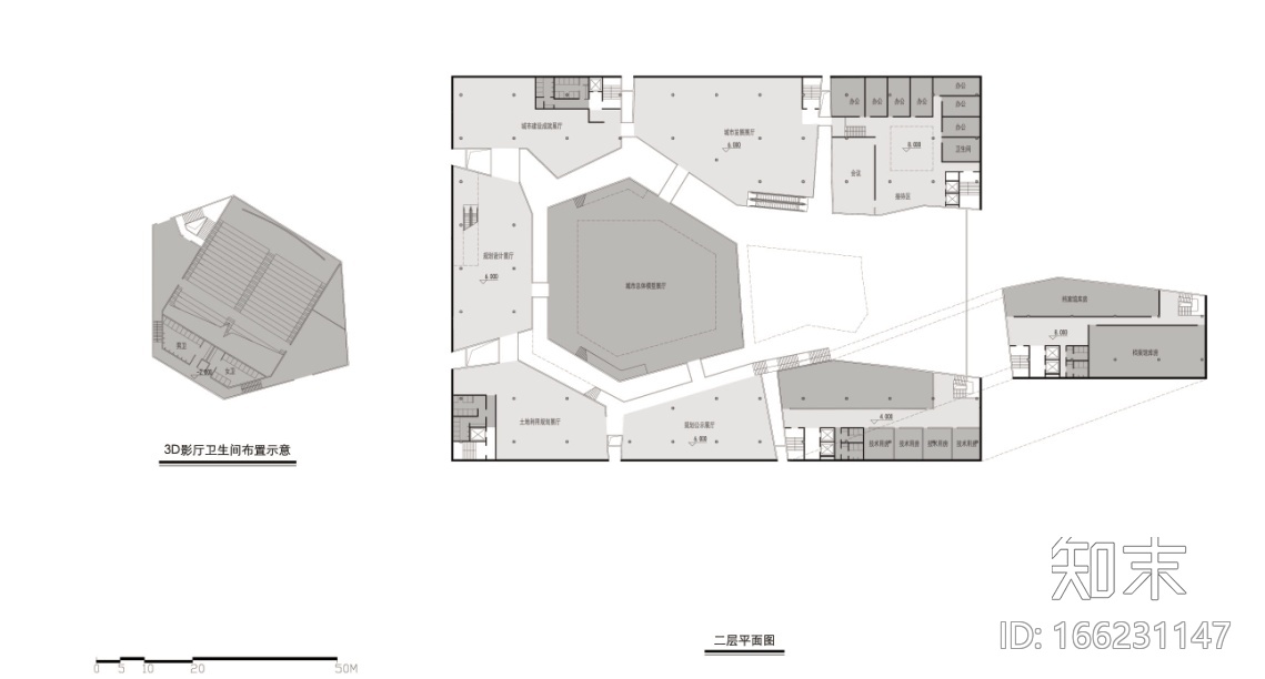 [河南]三层镂空金属板材立面城市展示馆建筑设计方案文本cad施工图下载【ID:166231147】