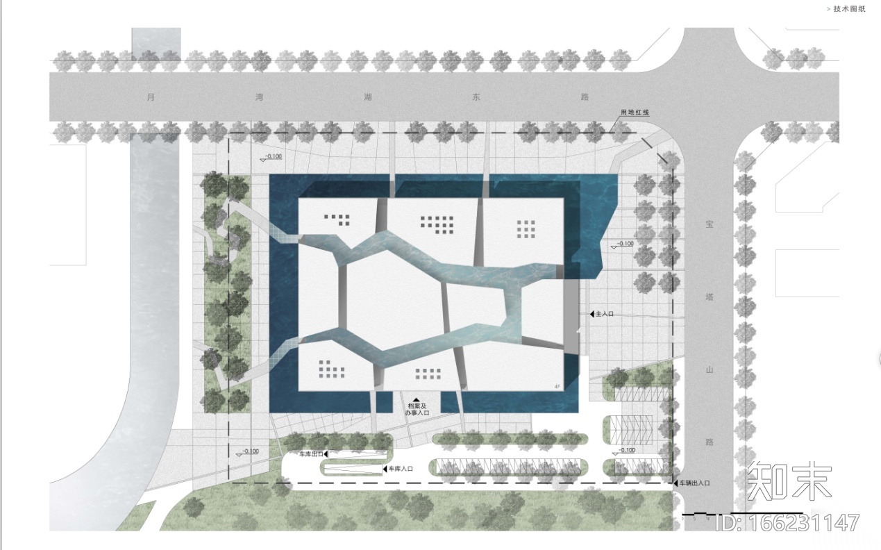 [河南]三层镂空金属板材立面城市展示馆建筑设计方案文本cad施工图下载【ID:166231147】