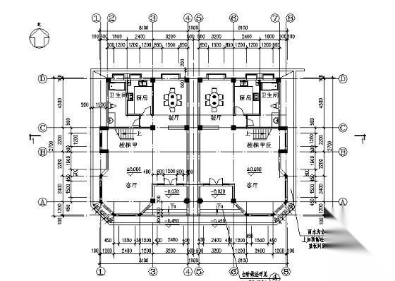 某四层双联排别墅建筑方案图cad施工图下载【ID:149922195】