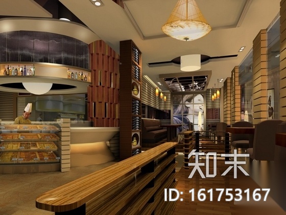 [原创]高档典雅西餐厅设计CAD装修图（含效果）cad施工图下载【ID:161753167】