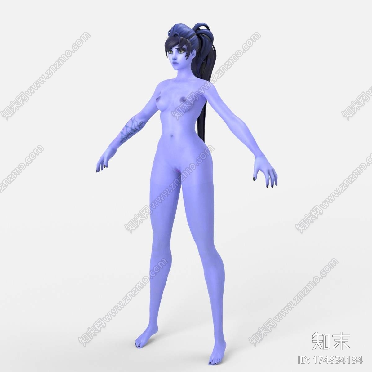 Widowmaker(裸色)来自《守望先锋》3DCG模型下载【ID:174834134】