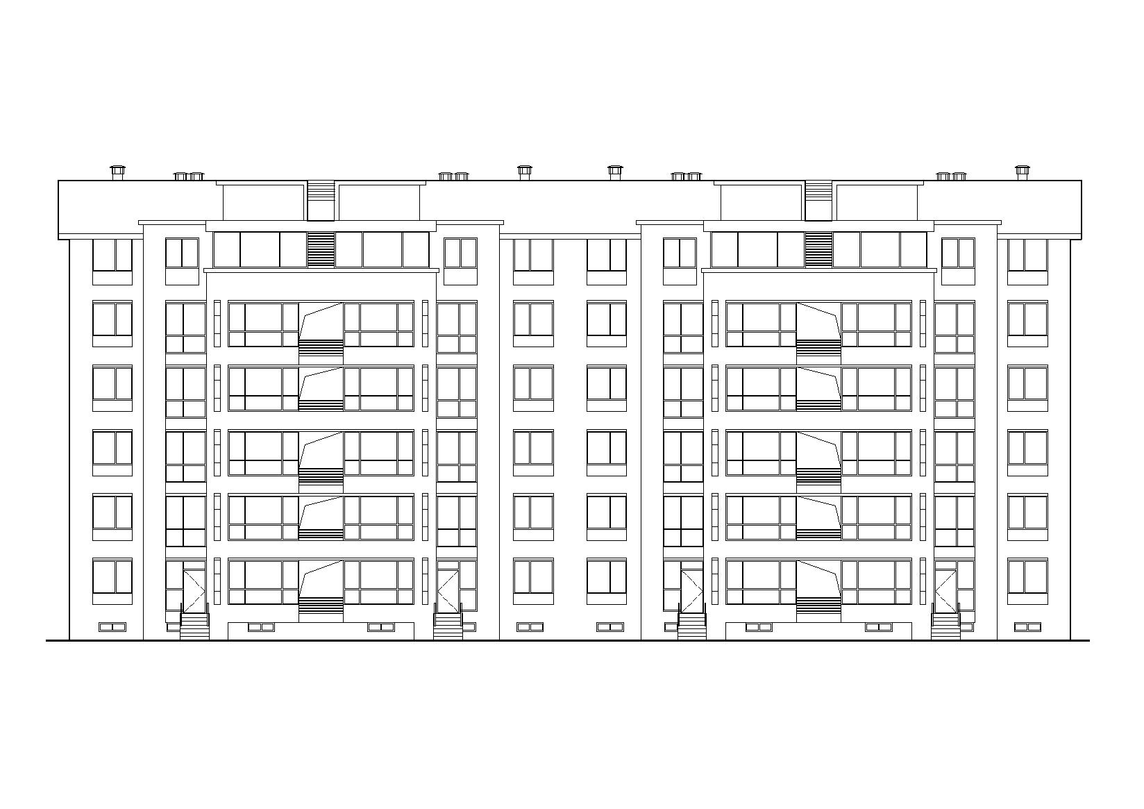 某六层坡屋顶（顶层复式）住宅建筑施工图cad施工图下载【ID:165393143】