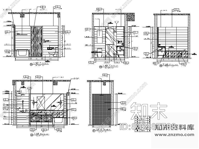 图块/节点酒店卫生间立面图施工图下载【ID:832187708】
