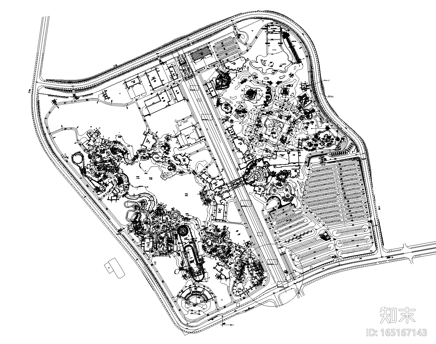 西双版纳水上乐园总图[稀有]cad施工图下载【ID:165167143】