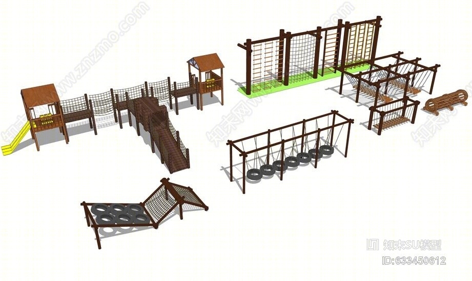 儿童攀爬设施SU模型下载【ID:633450612】