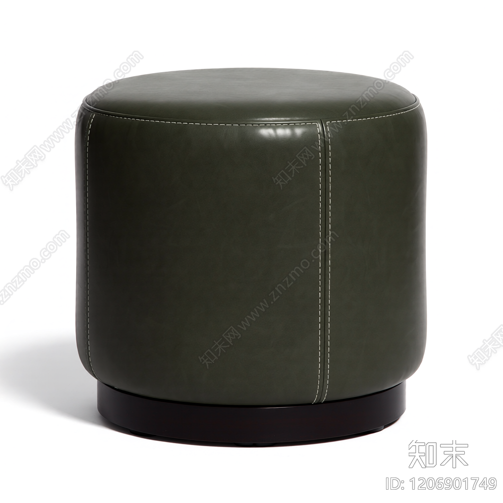 深色皮质脚凳3D模型下载【ID:1206901749】