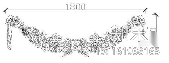 花饰浮雕cad施工图下载【ID:161938165】