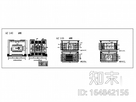 [郑州]精品时尚会所会议室装修图cad施工图下载【ID:164842156】