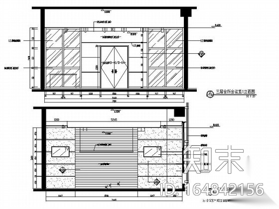 [郑州]精品时尚会所会议室装修图cad施工图下载【ID:164842156】