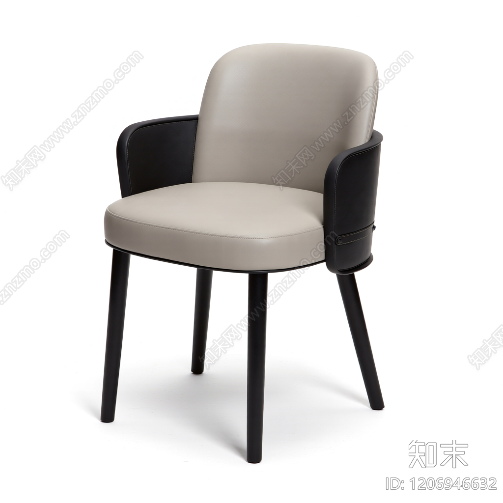 黑白拼色扶手椅3D模型下载【ID:1206946632】