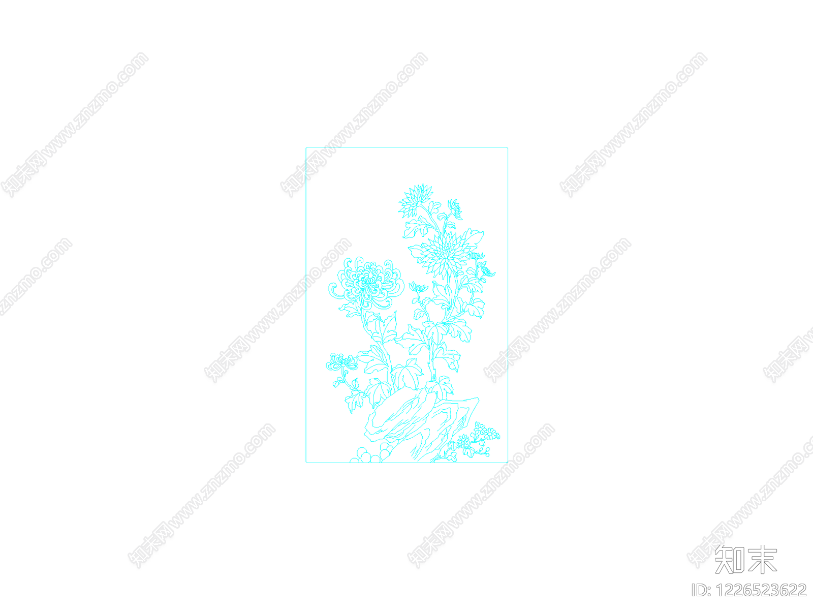 新中式花CAD图纸