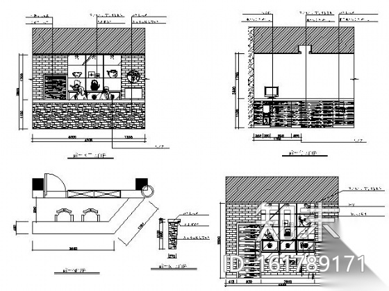 [湖南]590㎡茶楼装修设计图cad施工图下载【ID:161789171】