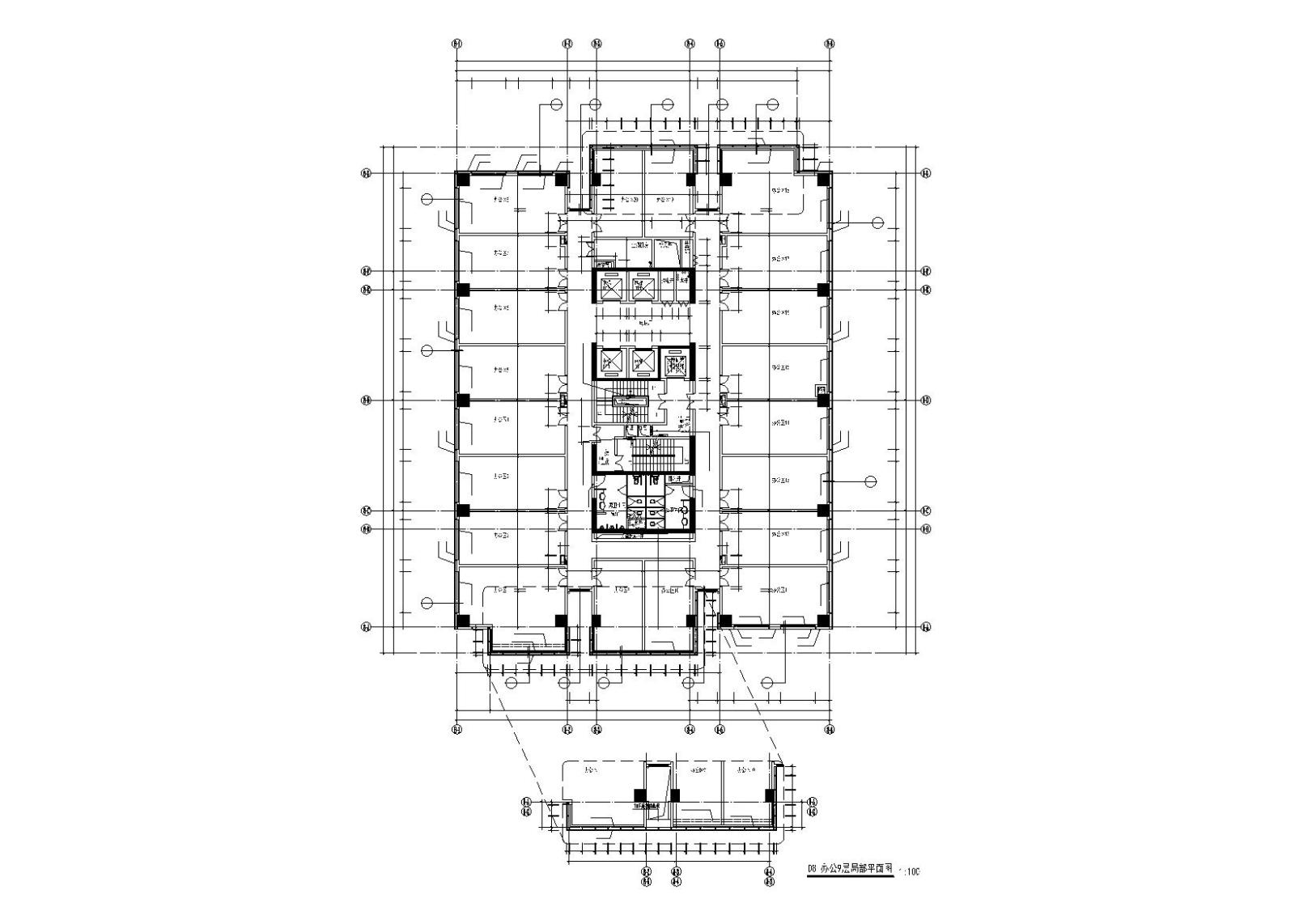 未来方舟D8栋办公楼全套施工图（含标文）cad施工图下载【ID:151394114】