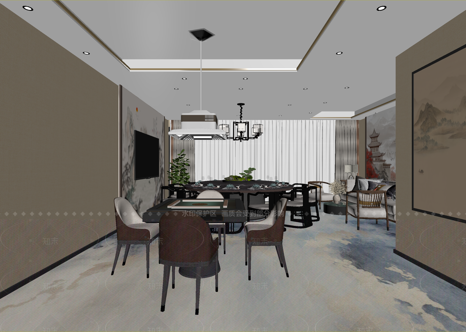 现代包厢3D模型下载【ID:1214990849】