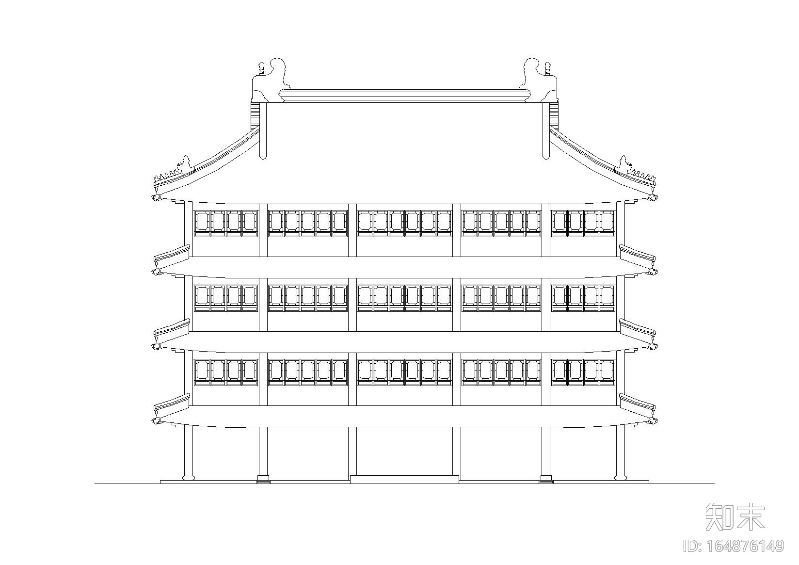 10套徽派建筑方案施工图合辑（CAD）施工图下载【ID:164876149】