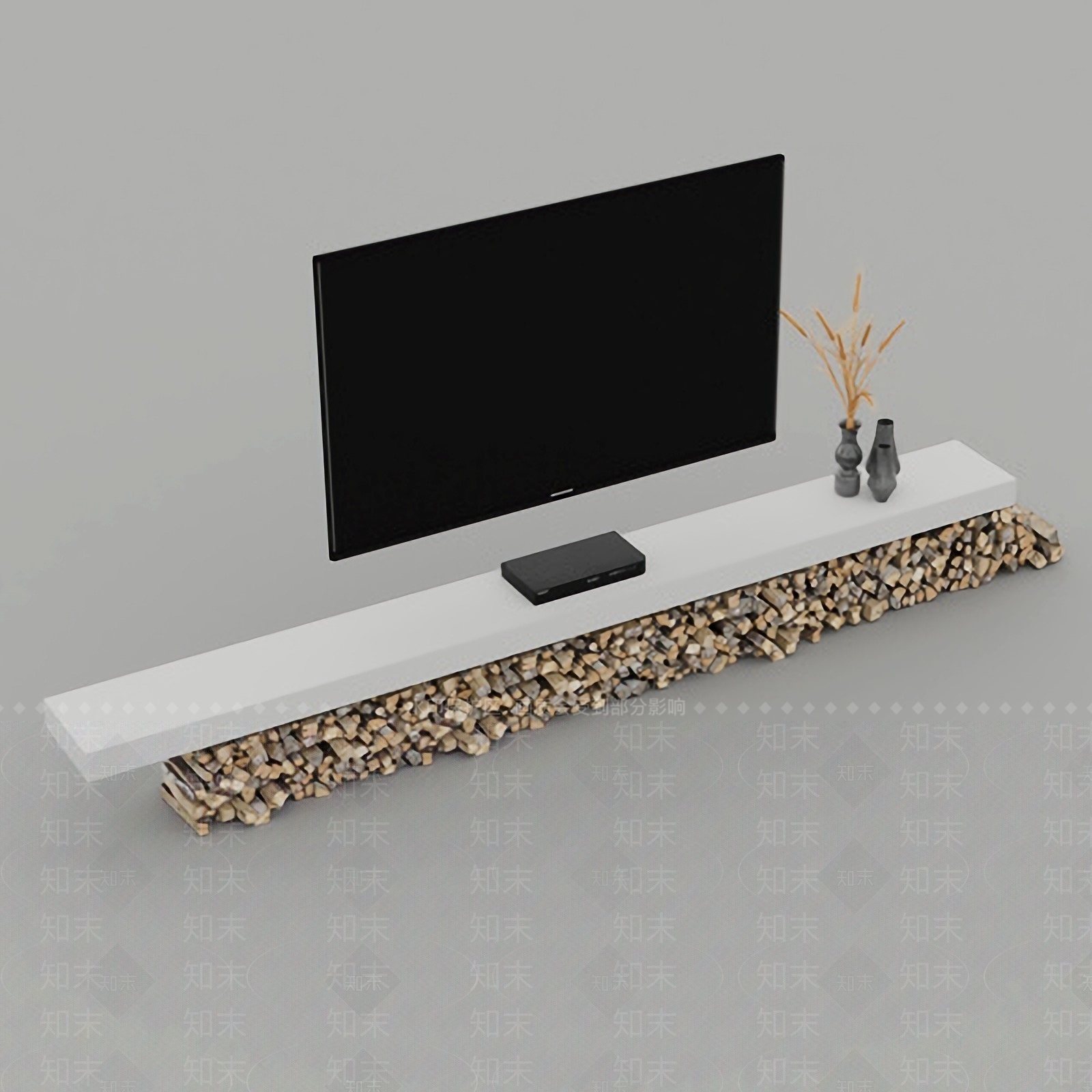 现代电视柜免费3D模型下载【ID:1123249037】