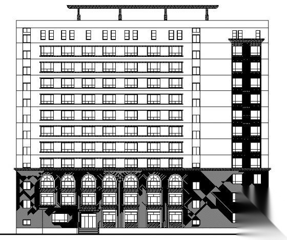 某十一层酒店建筑方案图cad施工图下载【ID:151521148】