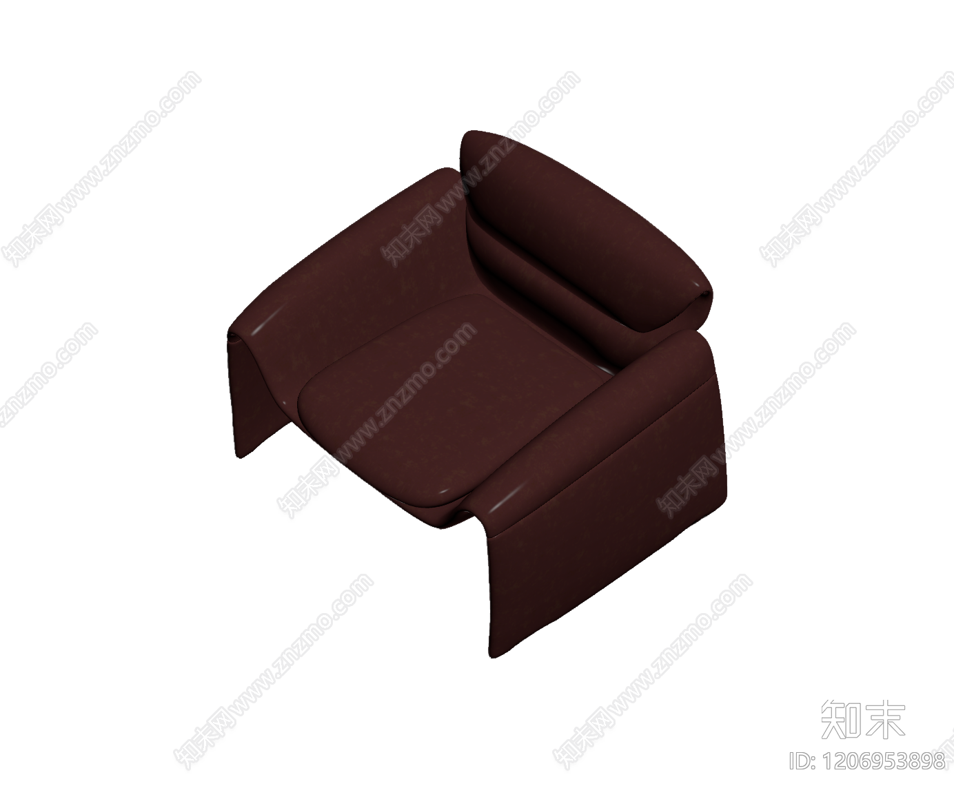 深红皮质单人椅3D模型下载【ID:1206953898】