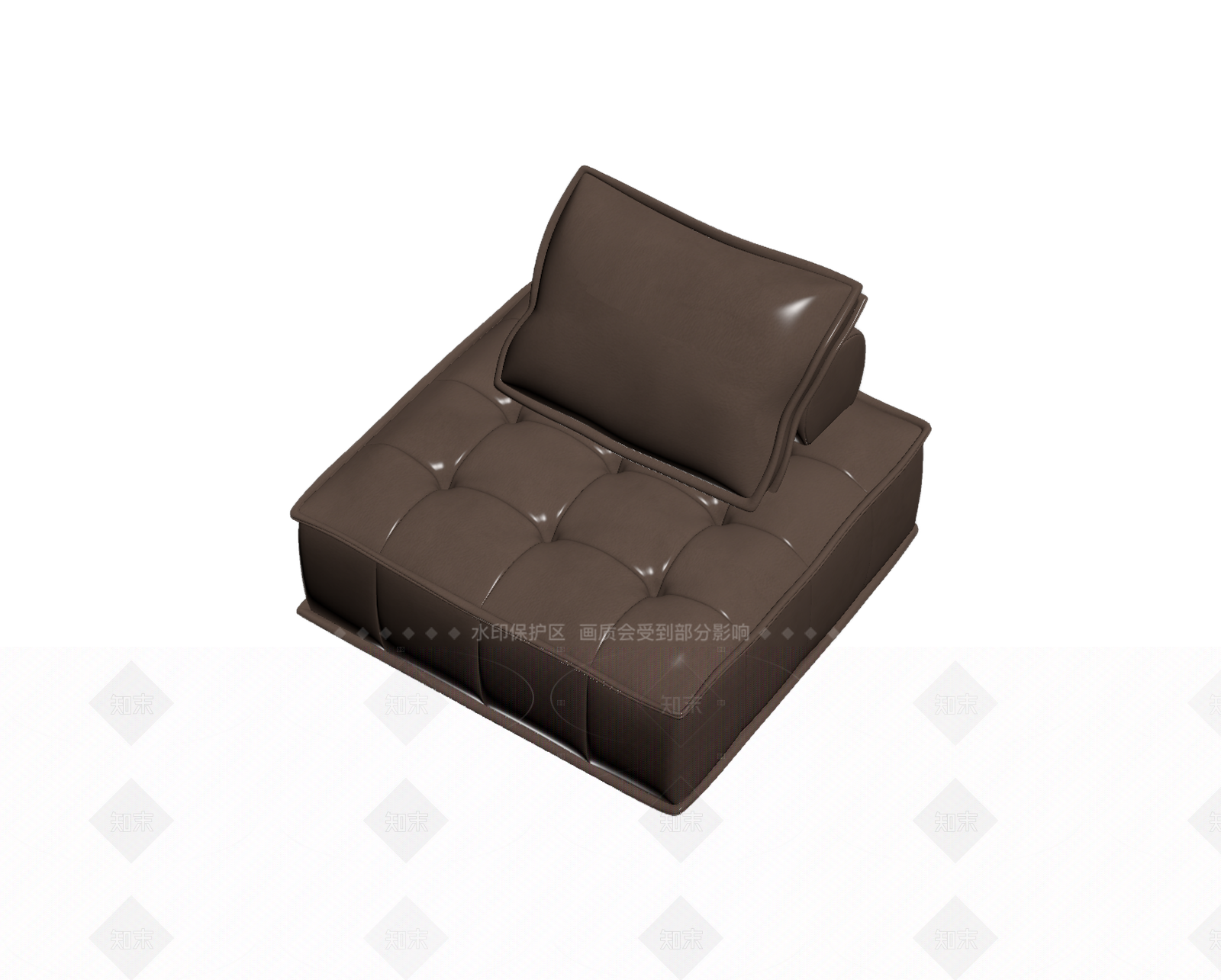 棕色皮革单人沙发3D模型下载【ID:1206202871】