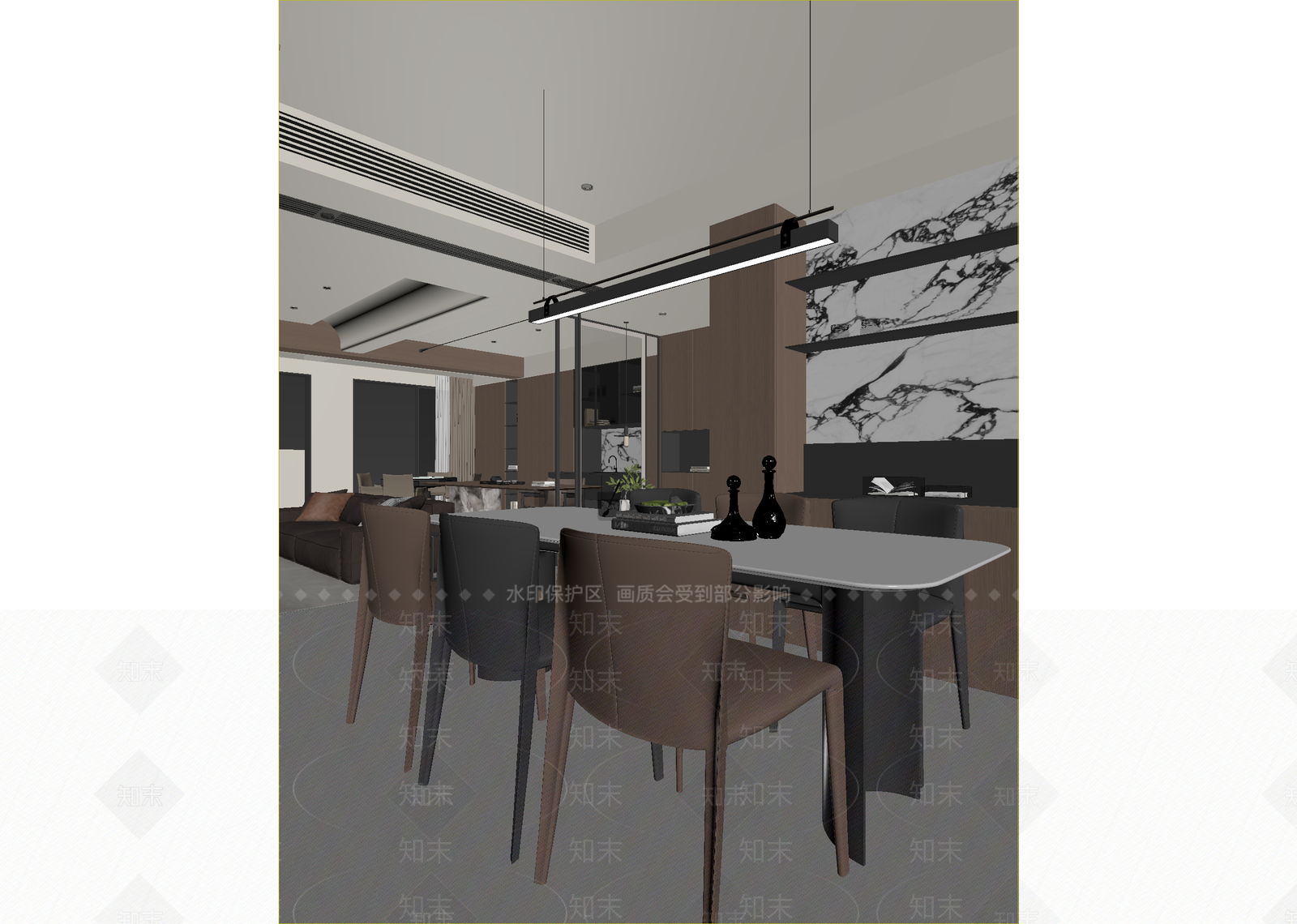现代客餐厅3D模型下载【ID:1215157323】