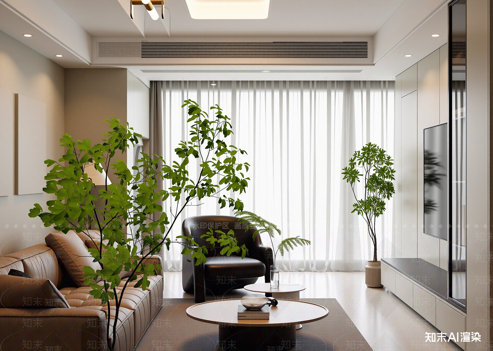 现代家居客厅3D模型下载【ID:1222104924】