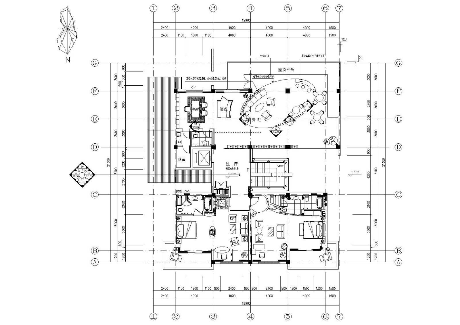 [北京]西山别墅装饰项目施工图+实景拍摄cad施工图下载【ID:160060157】