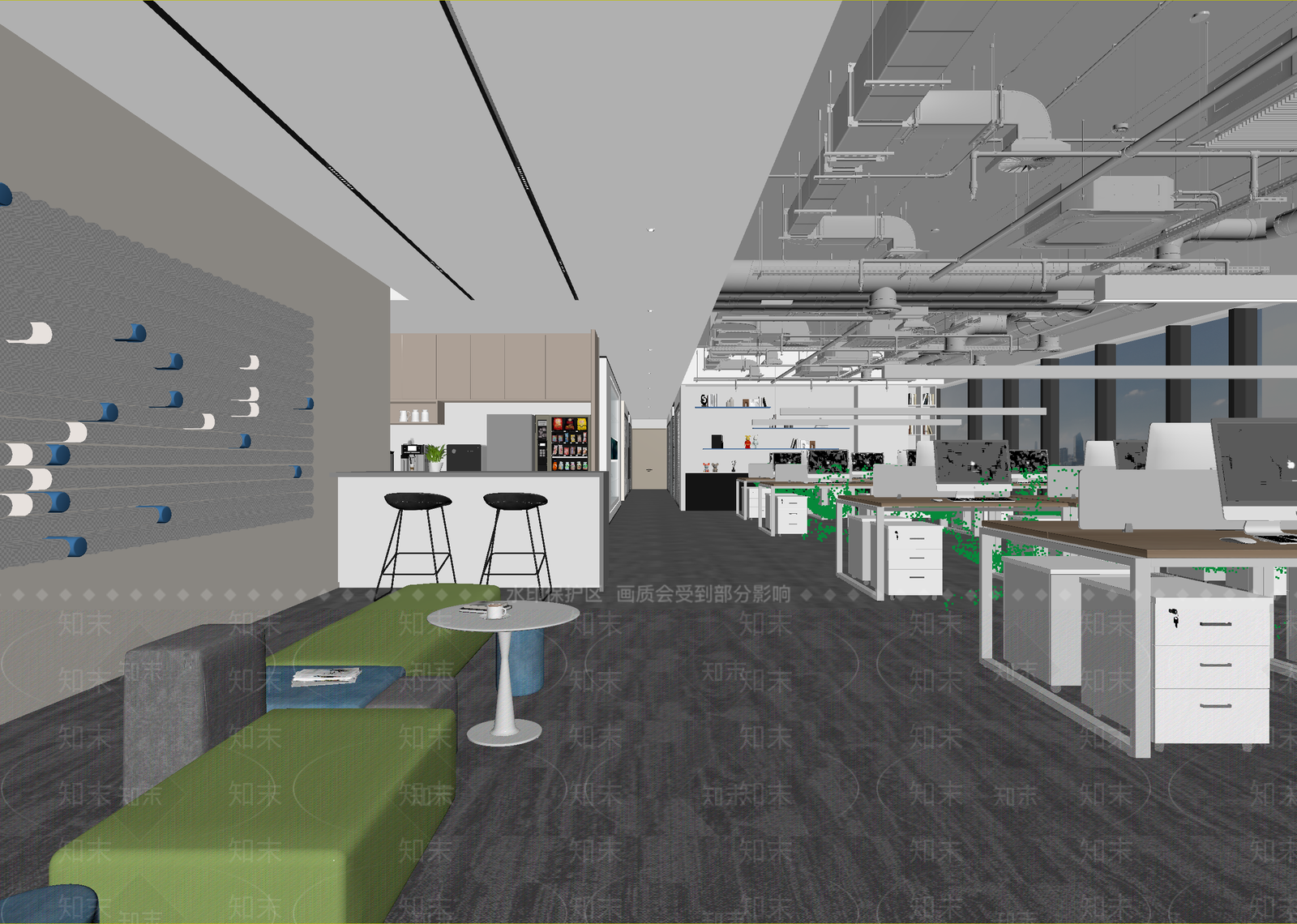 现代办公大厅3D模型下载【ID:1215114125】