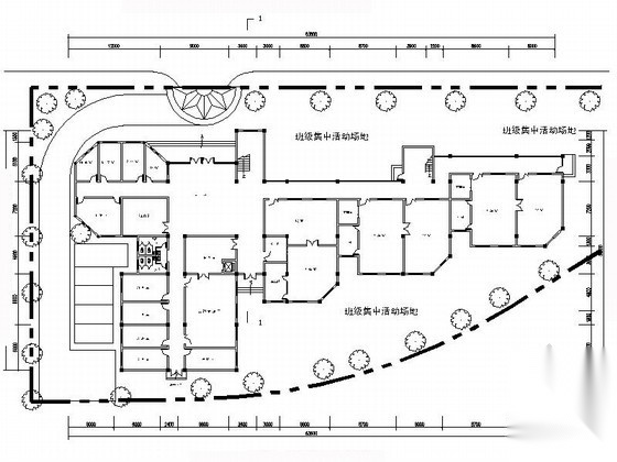 某九班欧式风格幼儿园建筑方案图cad施工图下载【ID:165405172】