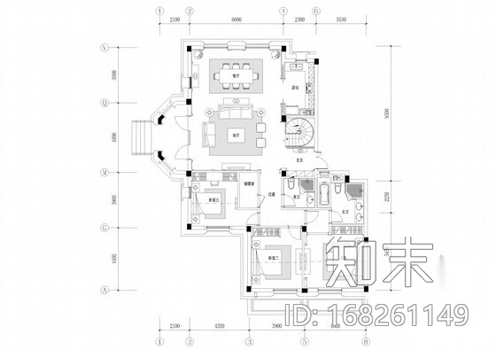 精品法式风格两层别墅样板房室内装修施工图cad施工图下载【ID:168261149】