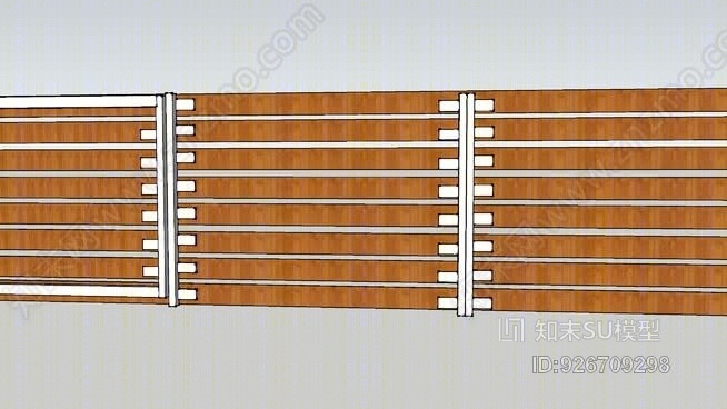 8’栅栏部分，4’门3’高SU模型下载【ID:926709298】