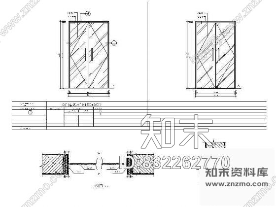 双开钢门套玻璃门施工图下载【ID:832262770】