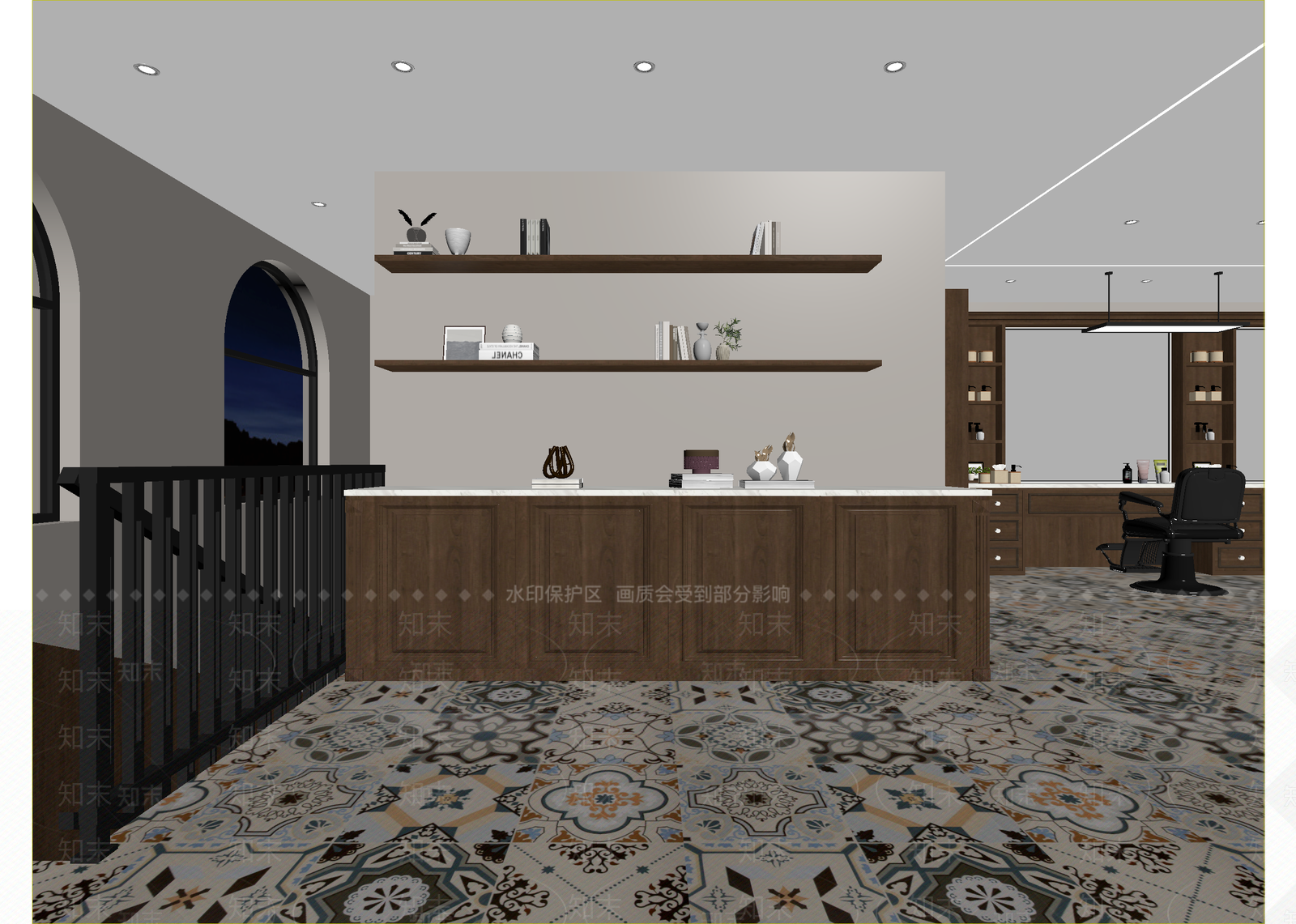 美式美容院3D模型下载【ID:1214666018】