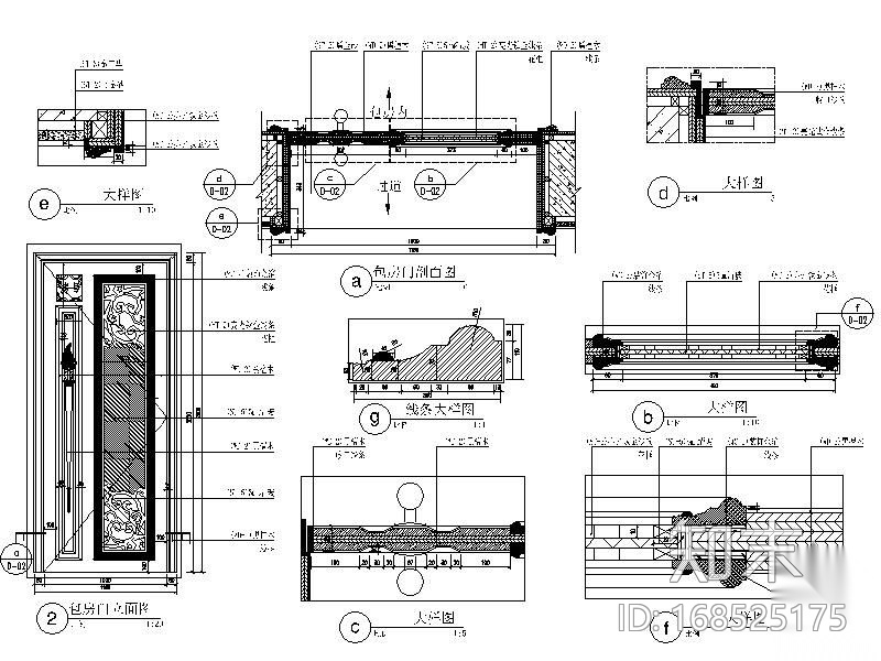 单扇门施工图下载【ID:168525175】